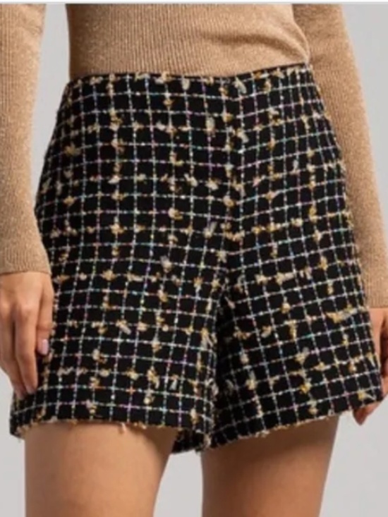 A Loves A Pants - a loves a size 12 black gold tweed shorts
